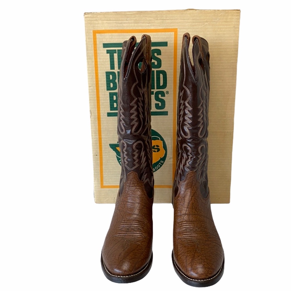 Vintage Texas Brand Boots Genuine Leather 11 1/2 - Picture 2 of 16